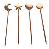 Jogo de Palitos para Petisco Aperitivo Aço Inox Rose Gold 4 Peças - Ela Decora